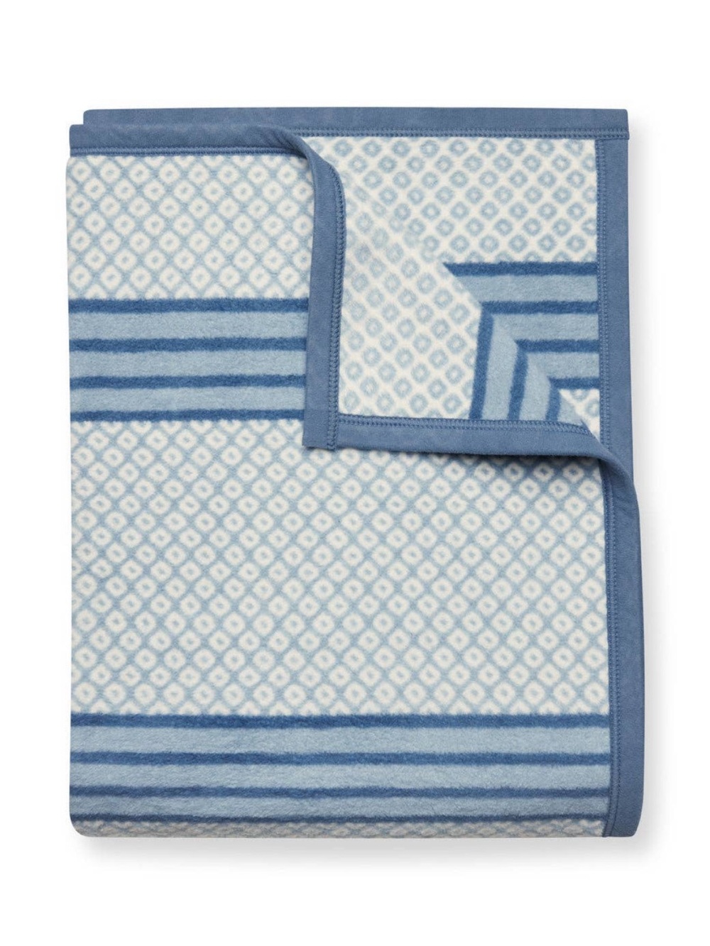 Reversible Blue Geometric Throw Blanket by